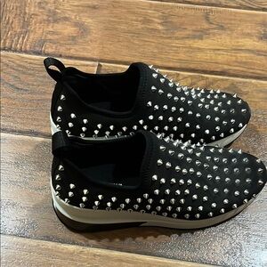 Studded Black Slip-On Sneakers